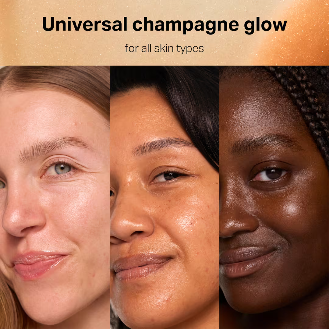cocokind Soft-Glow Illuminator with ceramides and rice lipids, worn alone or under makeup