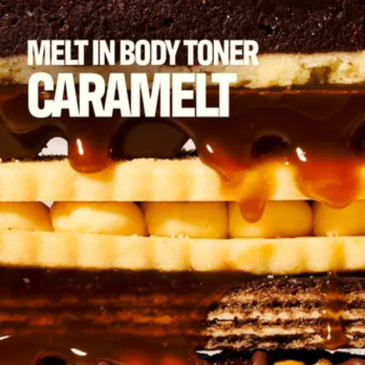 Knock Melt In Body Toner in Caramelt silver bottle with brown cap