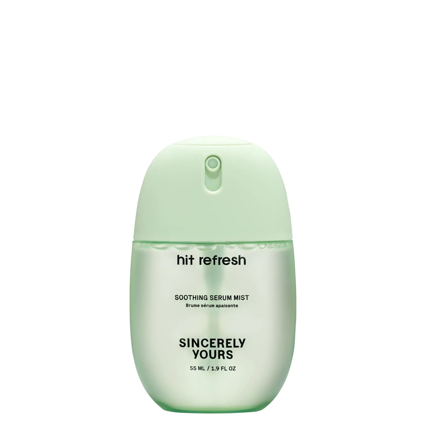 Sincerely Yours Hit Refresh soothing serum mist green bottle