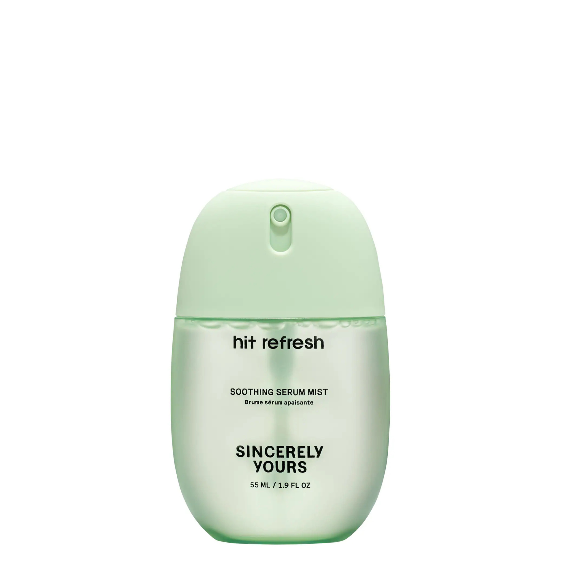 Sincerely Yours Hit Refresh soothing serum mist green bottle