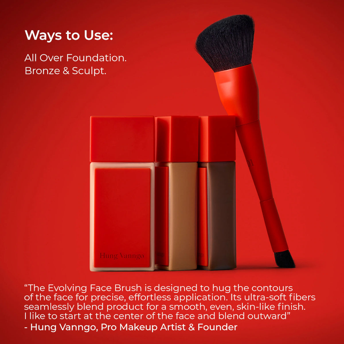 Hung Vanngo Beauty The Evolving Face Brush dual-ended complexion brush